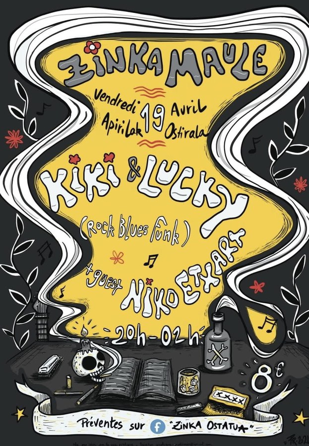 Kiki and lucky eta Niko Etxart ostiralean Zinkan