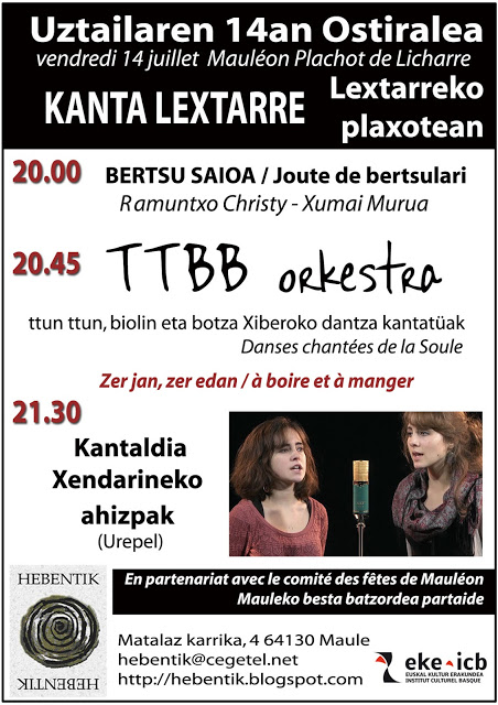 Hebentik alkarteak ere egitarau berezi bat badü!