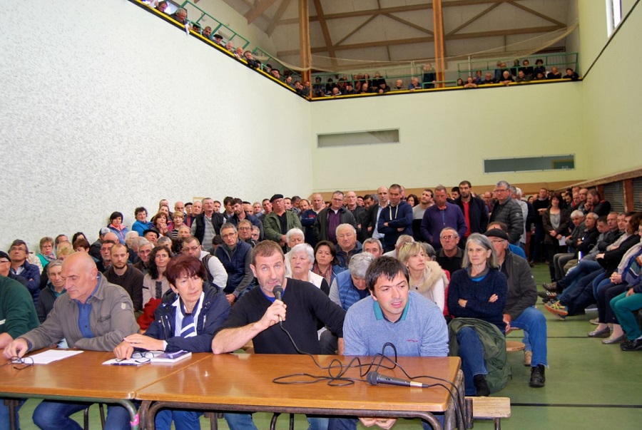 Ehünka jende bildü da Larrainen hartzaren kanpoatzearen galdatzeko