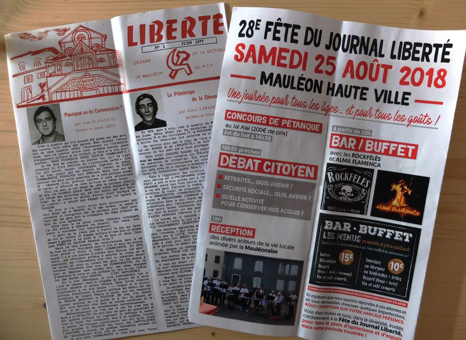 Liberté aldizkariaren 28. besta Maule gainean.